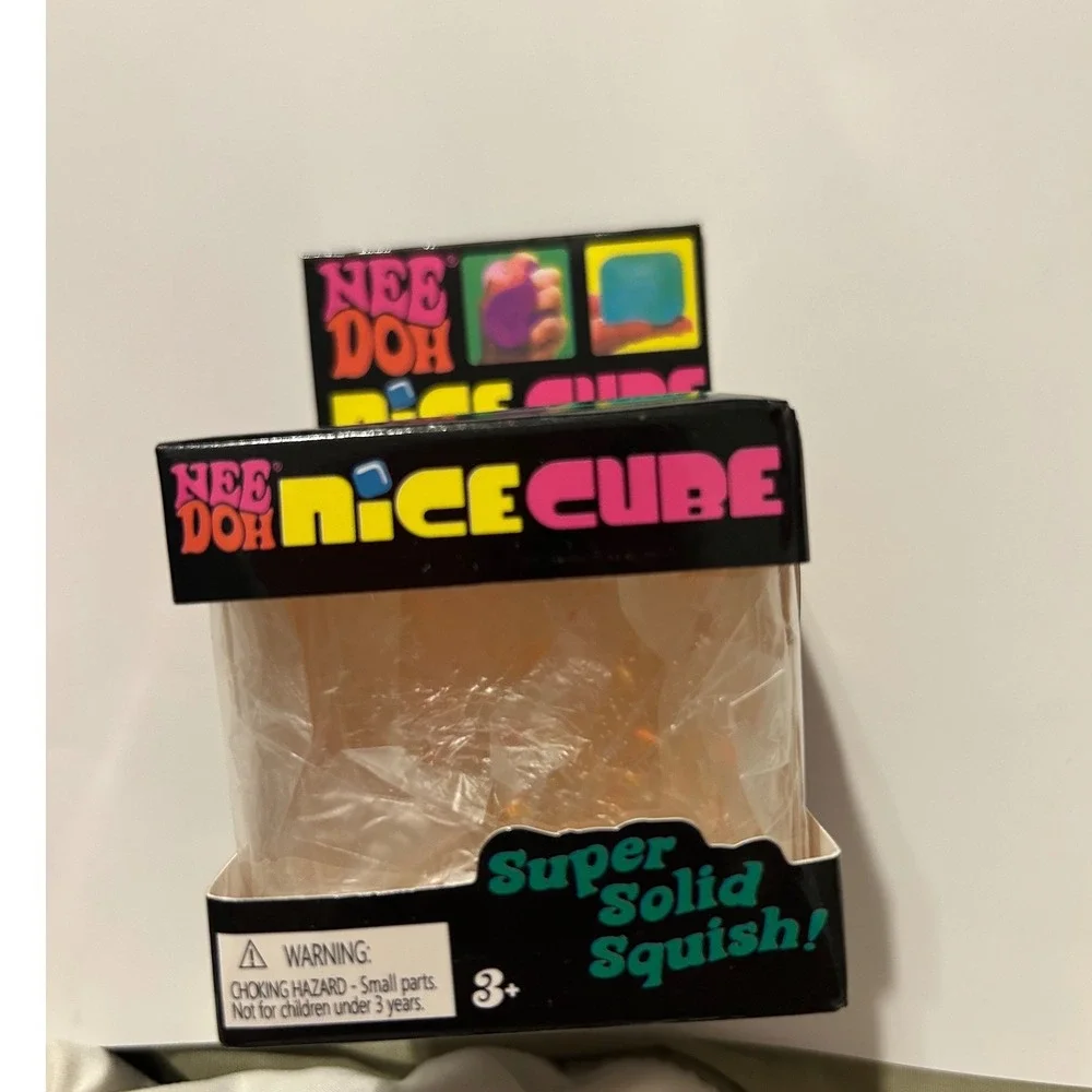 Schylling NeeDoh Nice Cube Orange Squishy Sensory Fidget Toy Stress Relief Cube